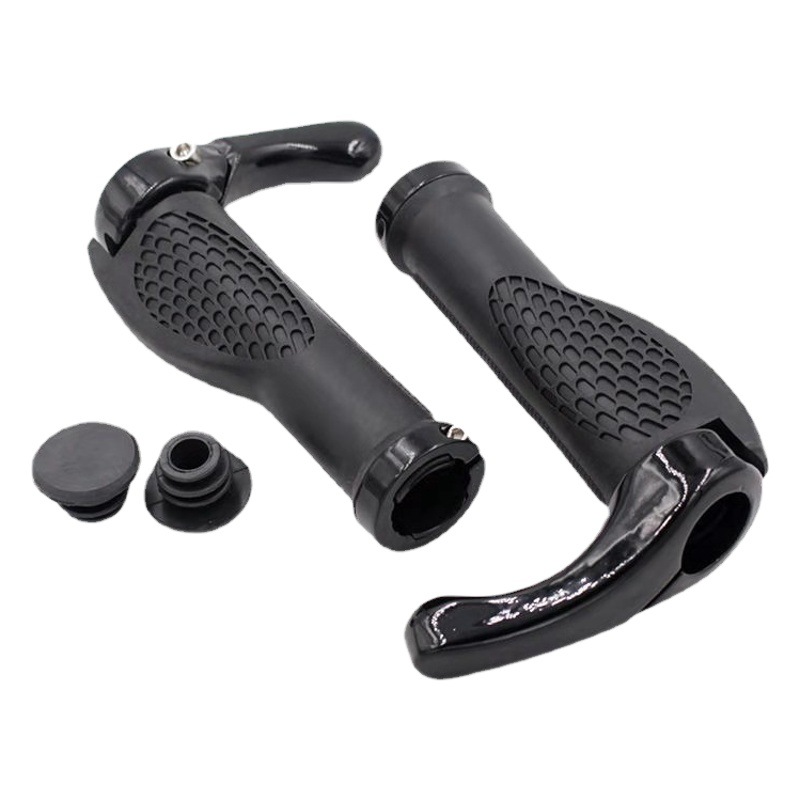Bicycle aluminum alloy horn handle cover rubber locking handle cover non-slip meat ball horn handle mountain bike handle cover