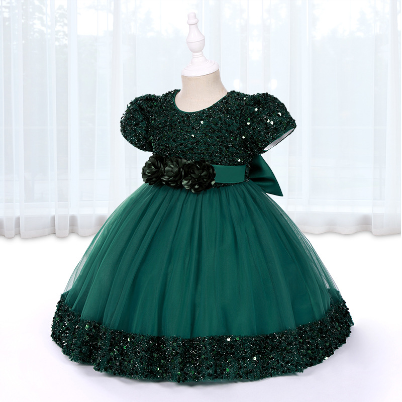 Picture of One-year-old dress baby girl children's dress Princess dress flower girl wedding dress puffy skirt Europe and the United States foreign trade wholesale cake skirt
