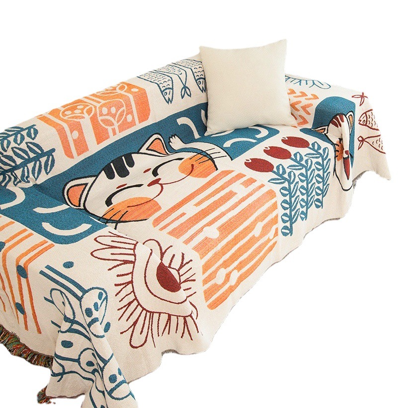 Nordic ins Style Sofa Towel Full Cover Cloth Simple One-piece Sofa Cover Blanket Four Seasons Universal Full Covering Sofa Cover
