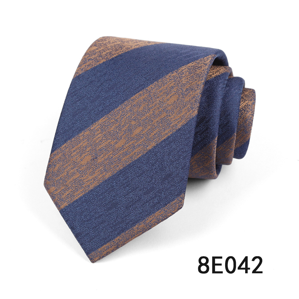 Picture of Men's Tie Business Casual Stripesd Tie 8cm Polyester Jacquard Embroider Print Tie Wholesale Formal Wear