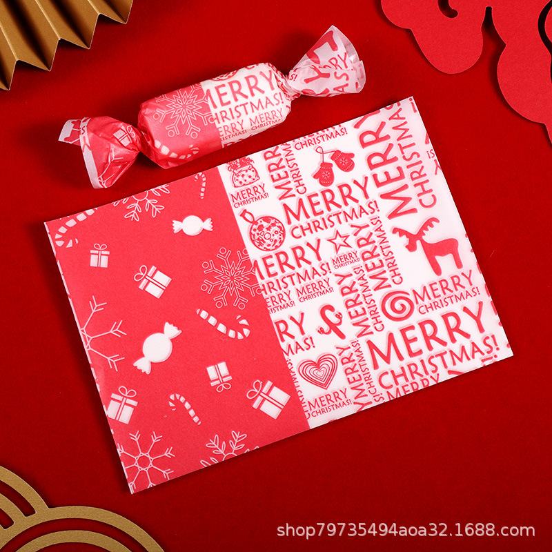 Picture of Nougat Wrapping Paper 100 Baking Handmade Cute Candy Paper Silicone Paper Self-sealing New Year's Sugar Paper Bag