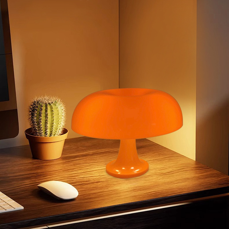Cross-Border Popular Korean Ins Mushroom Pc Table Lamp Danish Lighting Bedside Lamp Internet Celebrity Atmosphere Fall-Resistant Decorative Table Lamp