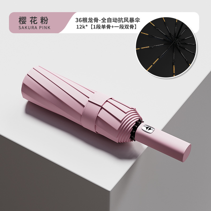 Picture of 60-Bone Fully Automatic Umbrella for Women, Rain or Shine, Large Reinforced Foldableing, Wind-Resistant, Men's Sunshade, Sun Protection, Uv Rays