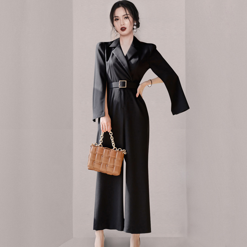 Autumn 2024 New Korean Style Elegant Slim-fit Dress Collar Waist Slimming Professional Trousers Women's Pants
