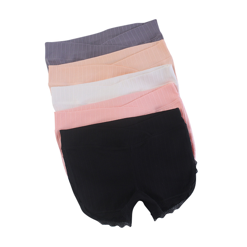 Picture of Pregnant Women's Safety Pants, Anti-Exposure, Threaded Lace, Pure Cotton, Low-Waisted, Thin Bottoming Boxer Briefs, Two-In-One