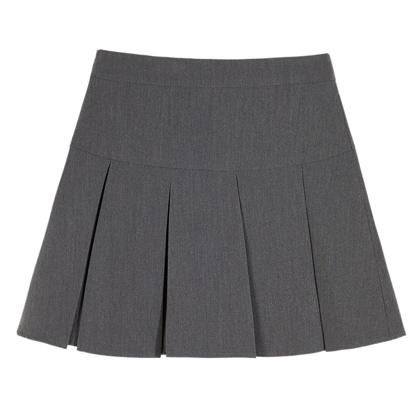 Gray pleated skirt for women Spring and Autumn 2023 new anti-exposure A- line skirt slimming high waist umbrella skirt