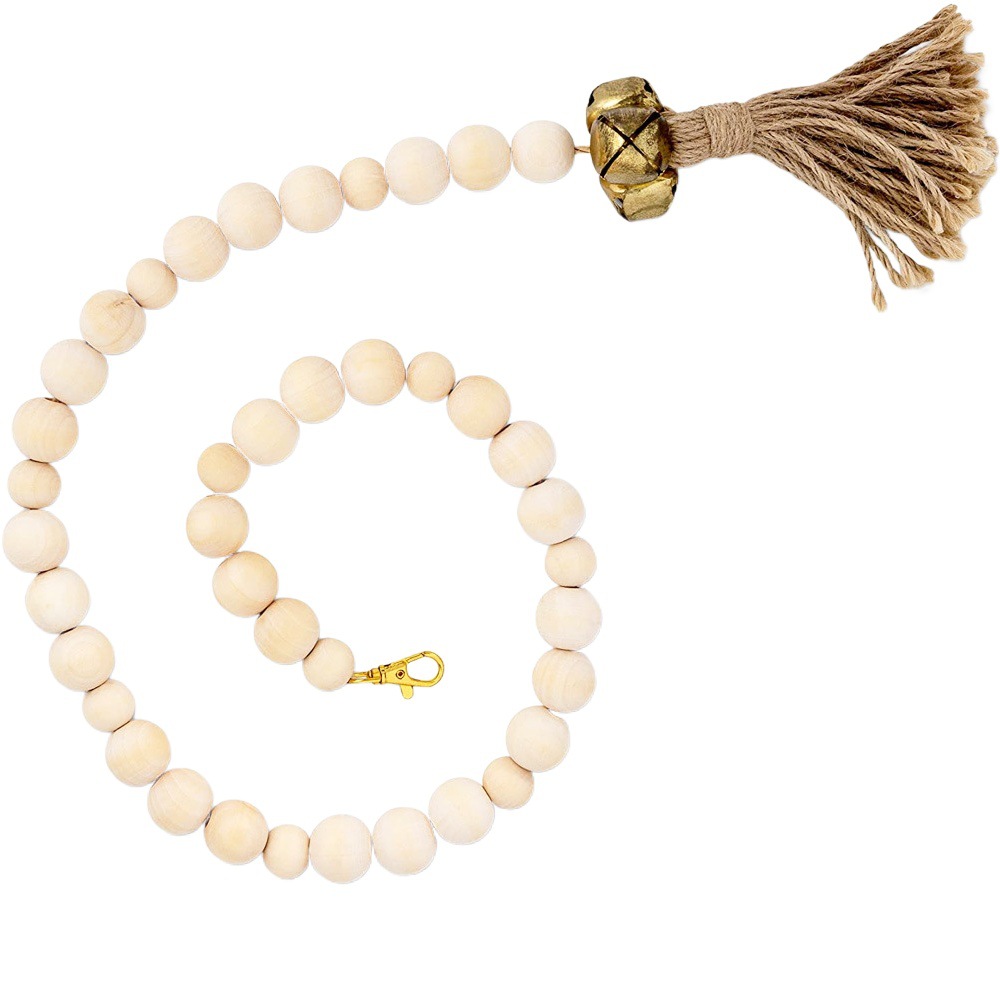 Dog training wooden bead chain Bell chain wooden bead hanging doorbell training dog Bell pet dog outdoor Bell