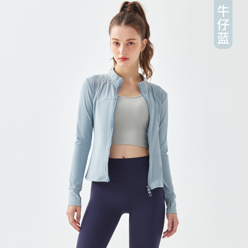 Picture of New Cross-border Sports Jacket Women's Long-sleeved Fitness Clothes Spring and Autumn Top Yoga Cardigan Running Yoga Clothes Blouse