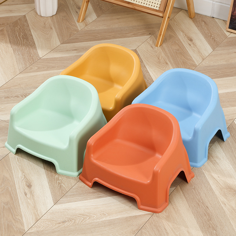 Factory direct shipment kindergarten stool, thickened circular backrest, stackable plastic low stool, non-slip chair, children's stool