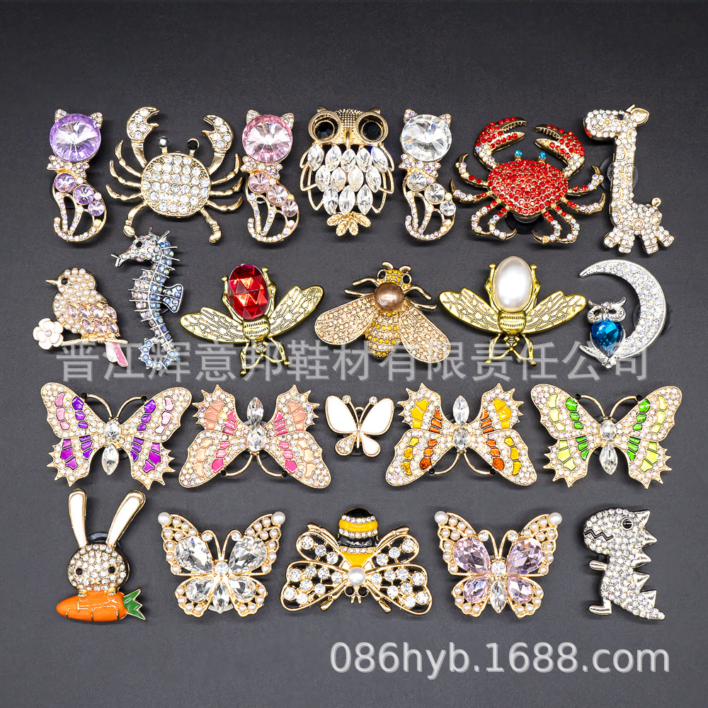 Cross-Border Animal Metal Clogs Accessories Alloy Shoe Charms Shoe Buckles DIY Jewelry Buckles High-End Feel