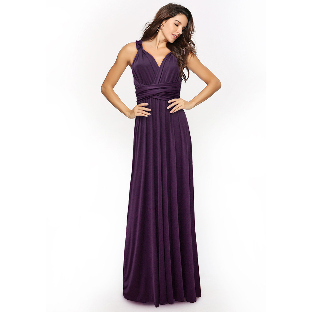 Picture of French Retro High-end Sense Small Multi-wear Strap Large Swing dress Backless Sexy Bridesmaid Dress for Women