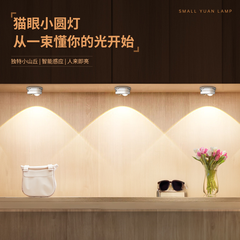 Intelligent Human Body Sensor Light Led Cabinet Light Magnetic Wine Cabinet Atmosphere Light Cat Eye Corrugated Light Magnetic Sensor