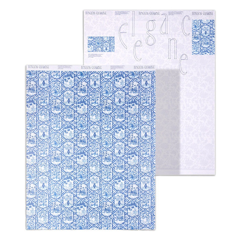 Blue and white porcelain wrapping paper bouquet wrapping paper flowers handmade DIY new Chinese retro kraft paper florist material