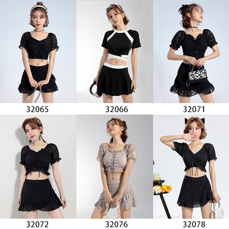 2024 New Korean Split Swimsuit Two-piece Set Women's Small Fresh Hot Spring Student Swimsuit Women's Cute Beach Dress