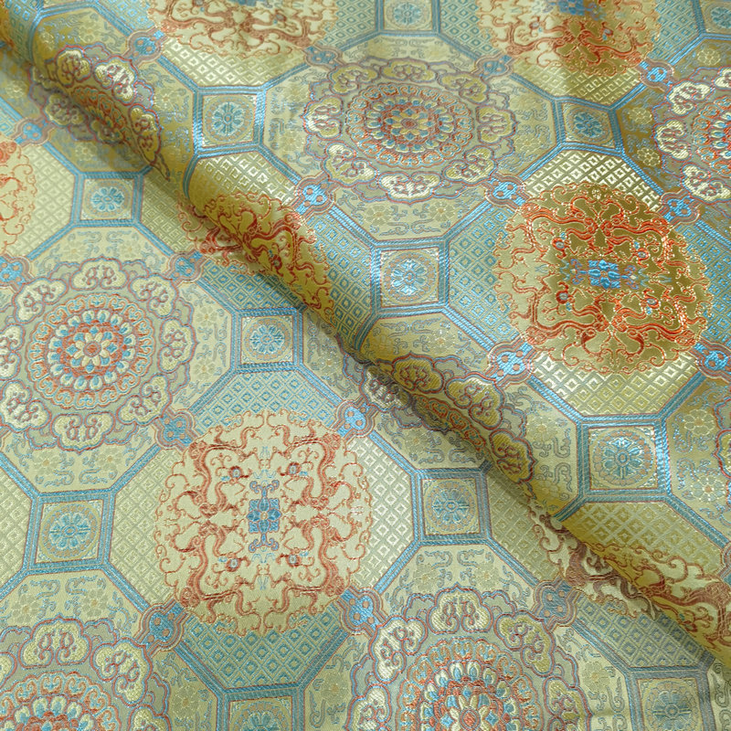 Spring and Summer New Clay Gold Bronze Tuan Penang Brocade Tang Suit Hanfu Vest Children's Fabric 150 Door