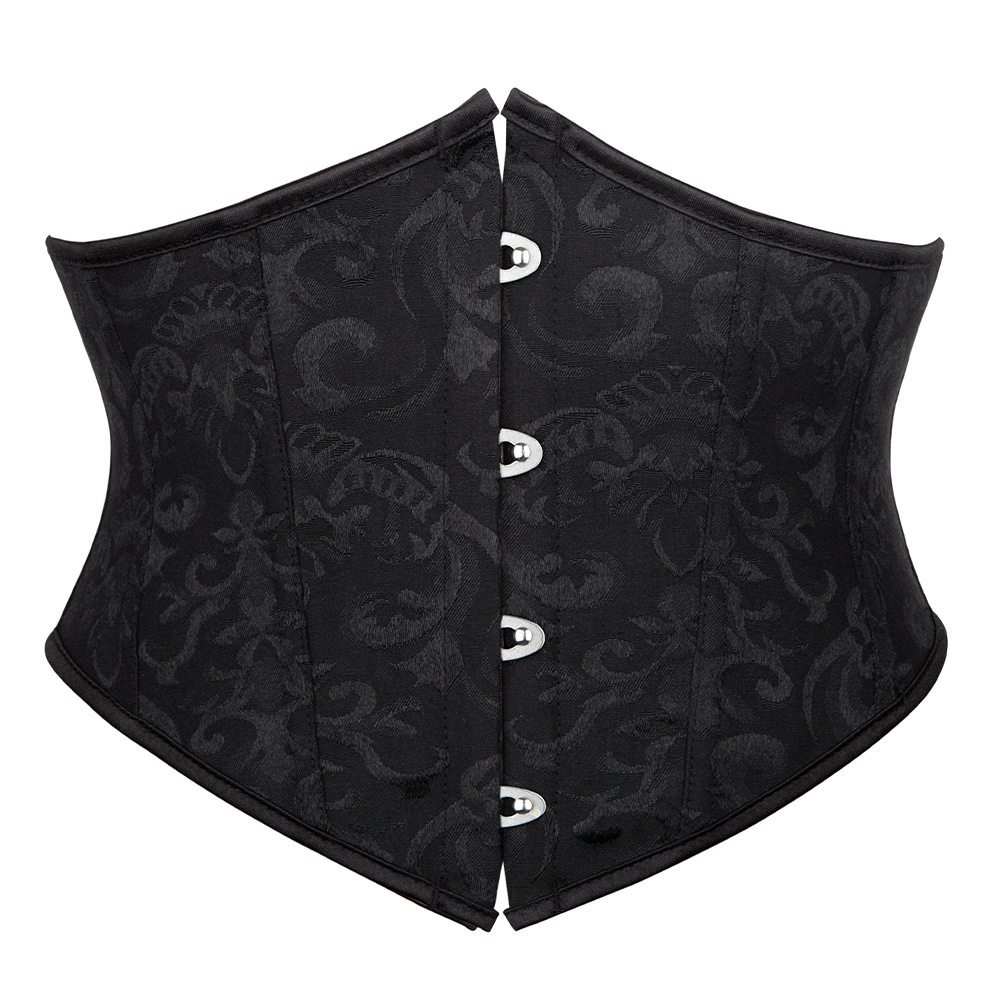 Picture of French Court Retro Belly Belt High-end Black Jacquard Belly Belt Double-layer Fit Fishbone Belly Belt Cross-border