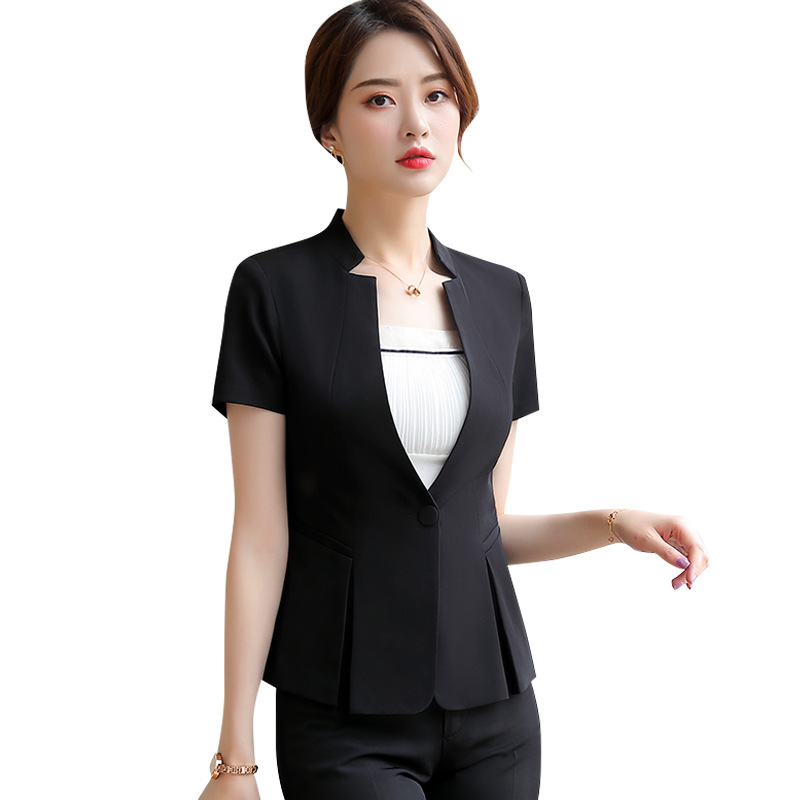 Picture of [Elegant and Thin] Professional Suit Women's Summer Front Desk Suit Short Sleeve Small Suit Ol Suit Skirt Formal Work Clothes