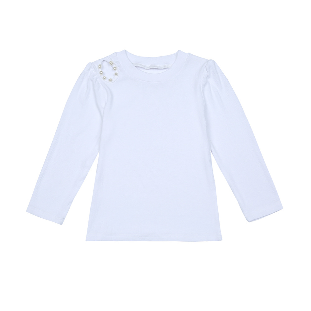 Picture of Girls' Solid Color Base Layer Shirt, New Autumn and Winter Long-Sleeve Shirt, Inner Layer Base Shirt, Long-Sleeve T-Shirt, Soft Cotton, Casual and Versatile