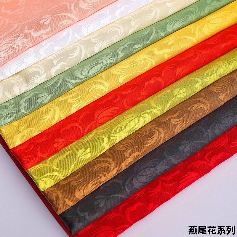 Festive Atmosphere Party Costume Props Decorations Swallowtail Jacquard Fabric Glossy Woven Polyester Satin Jacquard Fabric