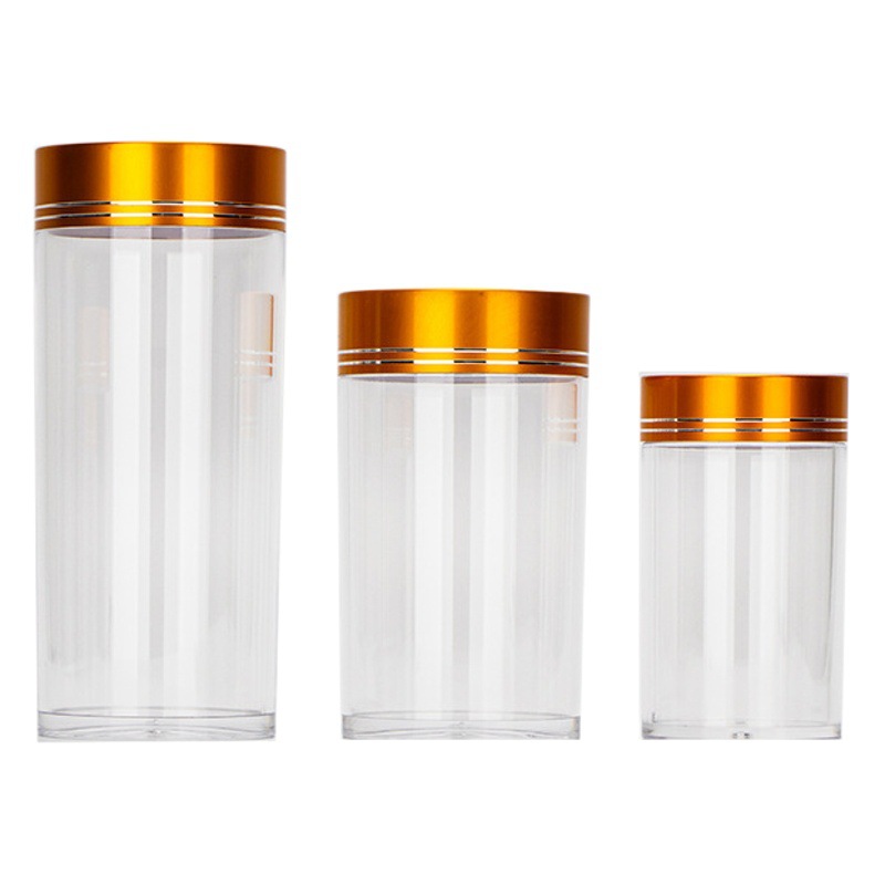 Plastic Bottle Aluminum Cap Packaging Bottle Printing High-grade acrylic bottle Chinese herbal medicine health food medicine powder sealed jar