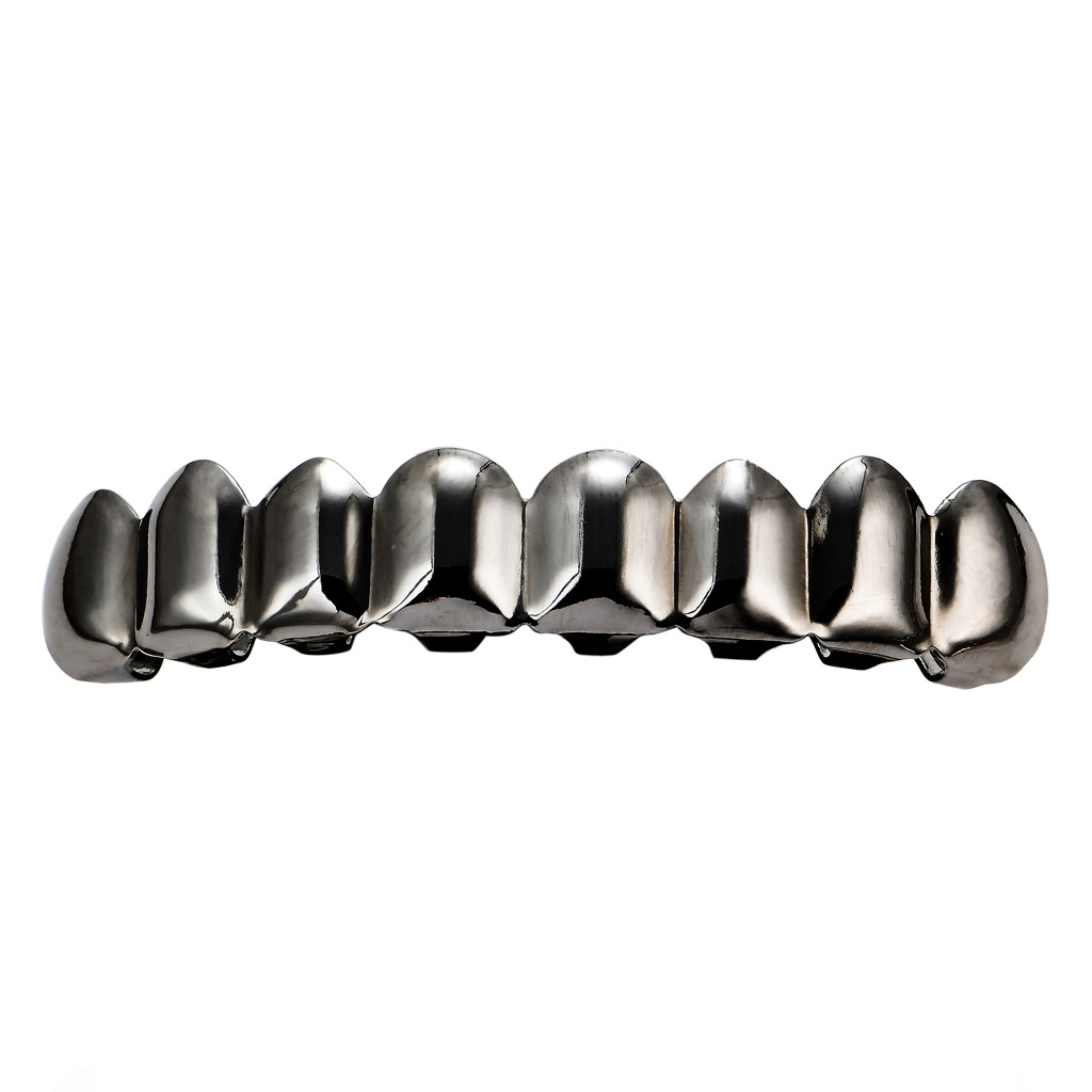 Picture of Europe and the United States HIPHOP hip-hop gold braces upper teeth 8 lower teeth 8 real gold plating 18K gold hip-hop braces wholesale