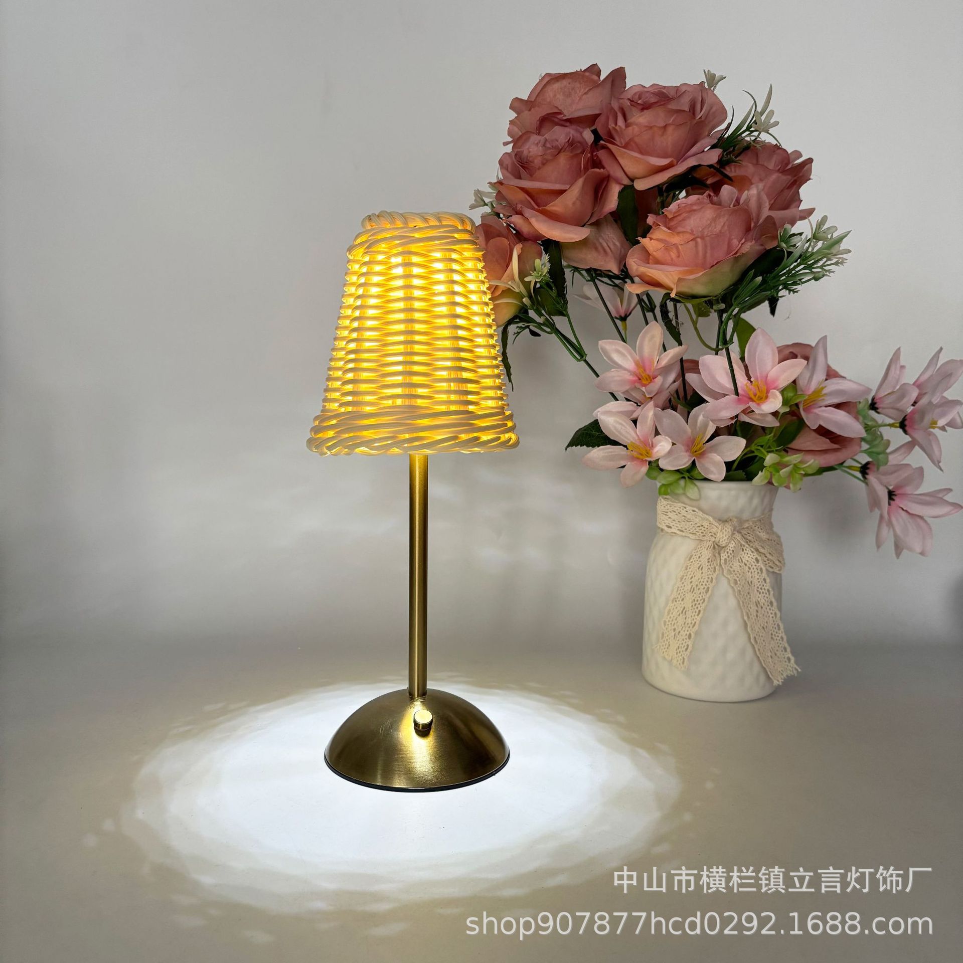 Led Rechargeable Table Lamp Retro Rattan Atmosphere Table Lamp Southeast Asian Style Home Furnishings Living Room Bedroom Desktop Lamp