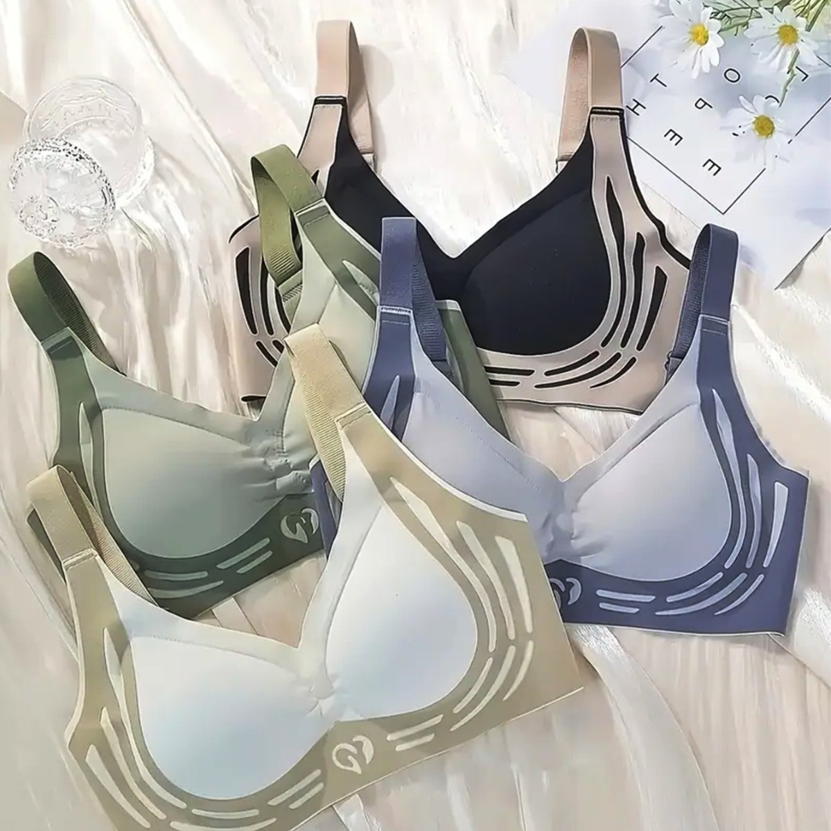Cross-border plus size Vest-style Breast Tuction Soft Support Adjustable Small Chest Gathering Anti-sagging Semi-fixed Sports Underwear