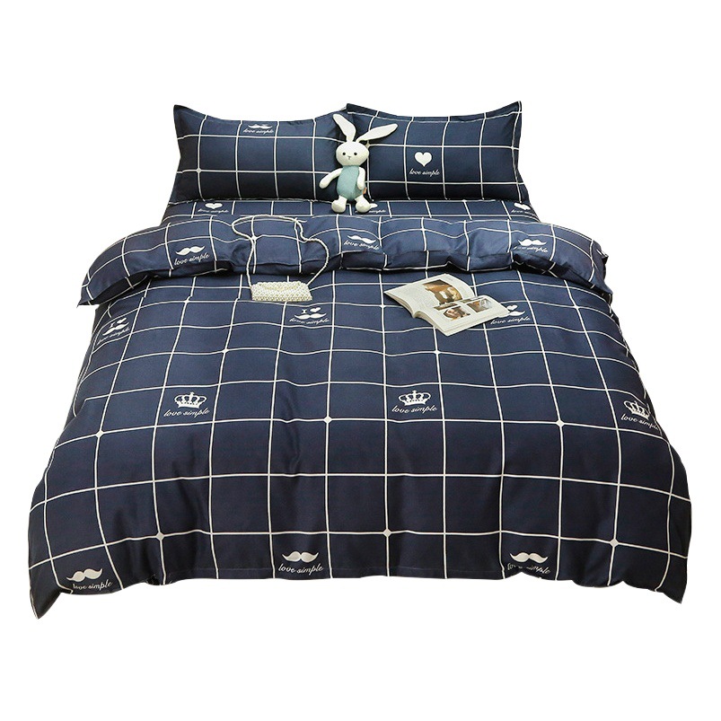Picture of Four-Piece Brushed Skin-Friendly Thickened Duvet Cover Set, Student Dormitory Three-Piece Quilt Set, Suitable for All Seasons, Internet Celebrity Hot Item