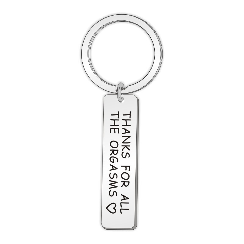 New Stainless Steel Keychain Thanksks for all the orgasms Couple Black