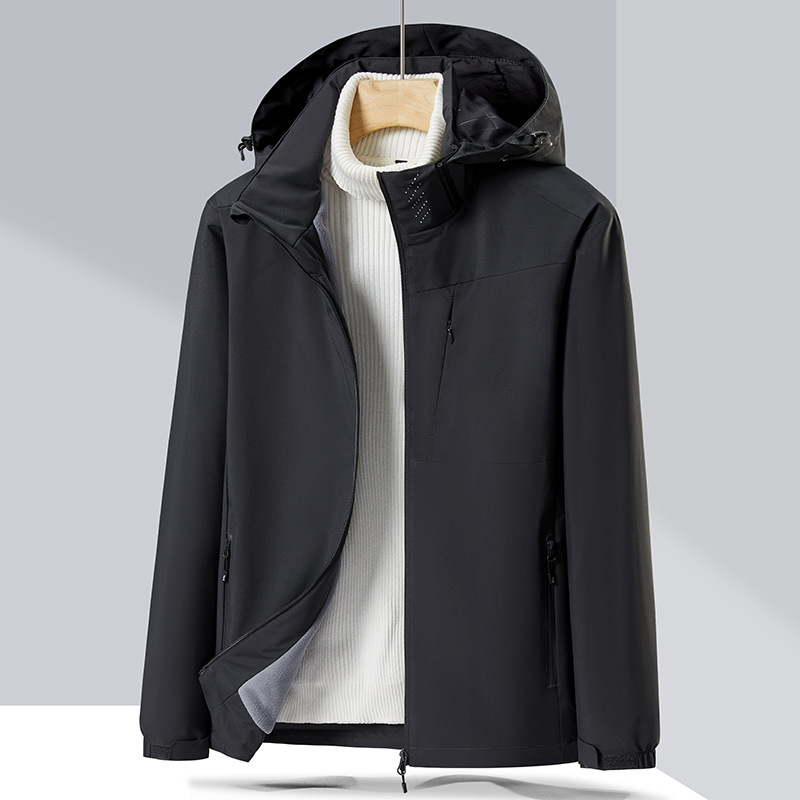 Picture of 2023 Fleece-Lined Cotton Jacket Couple's Style Windproof Waterproof Single-Layer Jacket, Cold-Resistant, Fleece-Lined and Thickened