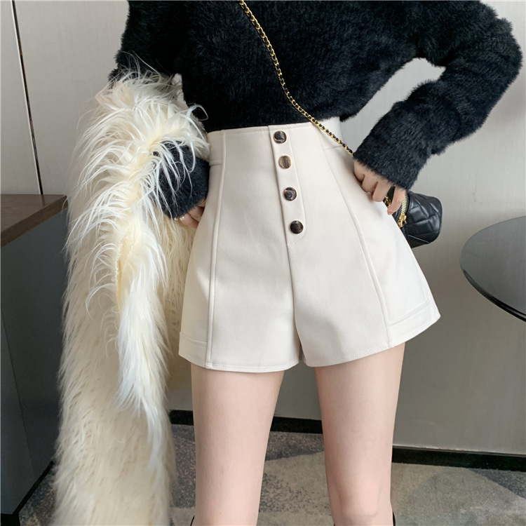 Picture of Breasted Shorts Women's Royal Sister Style High Waist Hip Slit A- Line Skirt Shorts Summer Hot Girl Sexy Casual Hot Pants