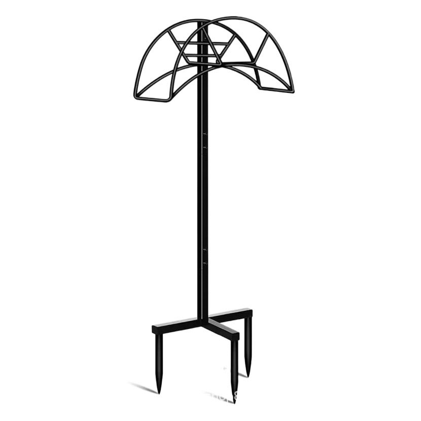 Garden Hose Storage Rack Bracket Detachable Metal Water Pipe Hanger Vertical Outdoor Metal Flower Stand