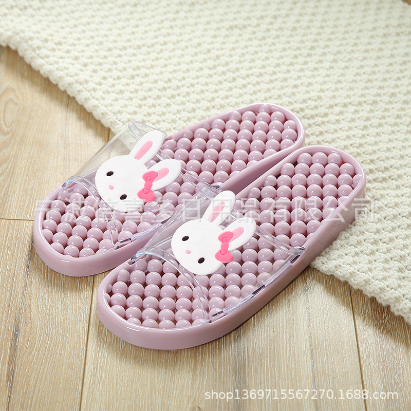 Cartoon Slippers for Women at Home in Summer Bathroom Non-Slip Bathing Massage Foot Antibacterial Home Indoor Slippers