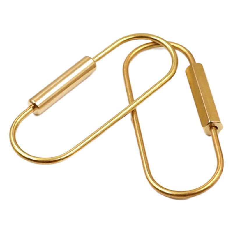 Brass Keychain Oval Key Ring Pure Copper Screw Buckle Simple Car Key Ring Key Hanging Ring Manufacturer Wholesale