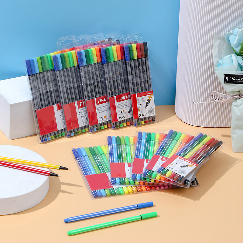 Gou line Pen sign pen 6-24 color PVC bag set very fine 0.4 needle metal nylon pen head ink pen