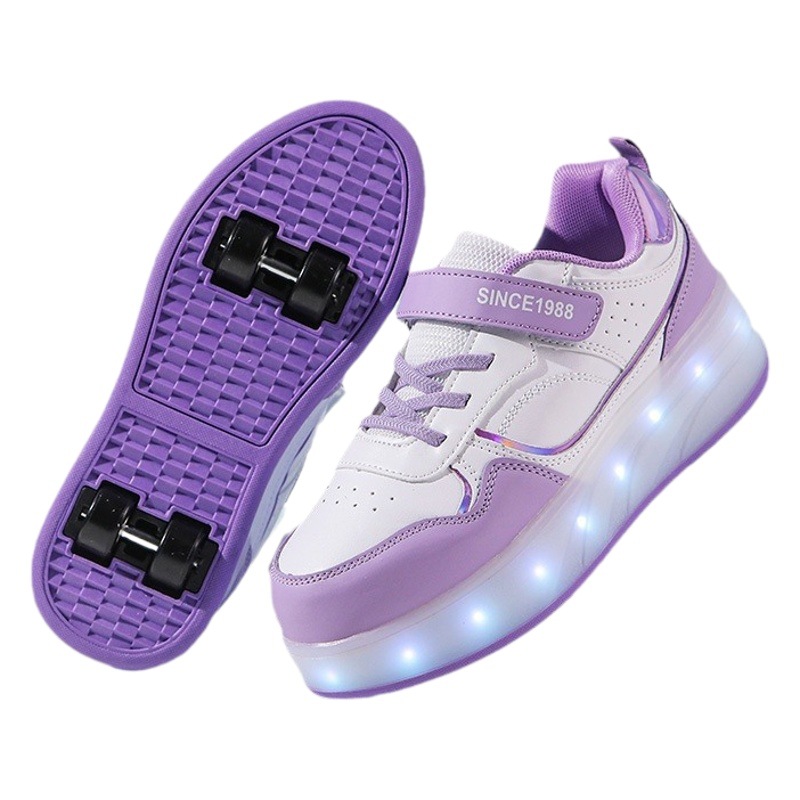 [Border Direct Sales] New Four-Wheel Heelys Shoelaces for Boys and Girls, Wheeled Shoes, Sliding Flats Hot Wheels Fly