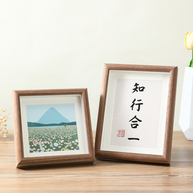 Wooden hollow three-dimensional photo frame decoration 56-inch 8-inch photo DIY frame A4A3 dried flower calligraphy frame customization