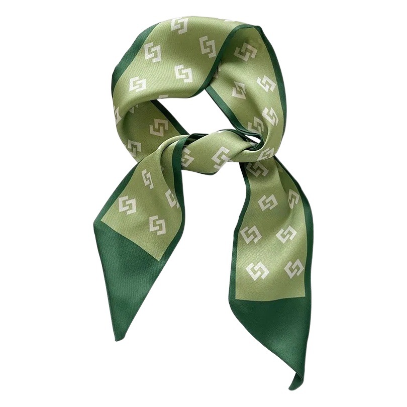 Tie Pack Long Silk Scarf Green Wrap Hair Belt Tie Hair Rope Ribbon Hair Accessories Joker Headdress Ribbon Hair Rope Wholesale