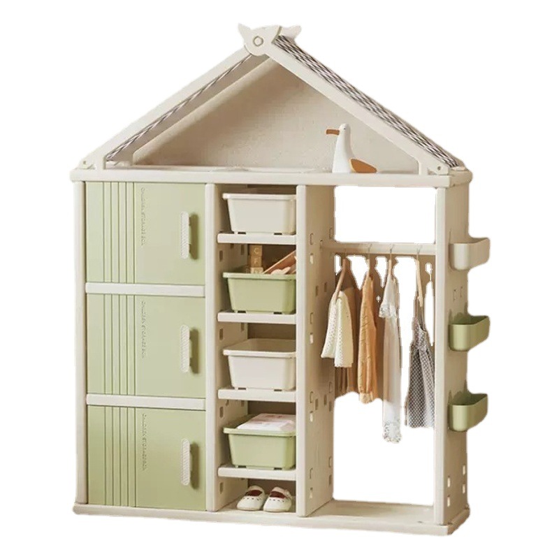 Baby wardrobe storage cabinet children's storage rack toy storage rack large capacity home storage cabinet wardrobe habishu