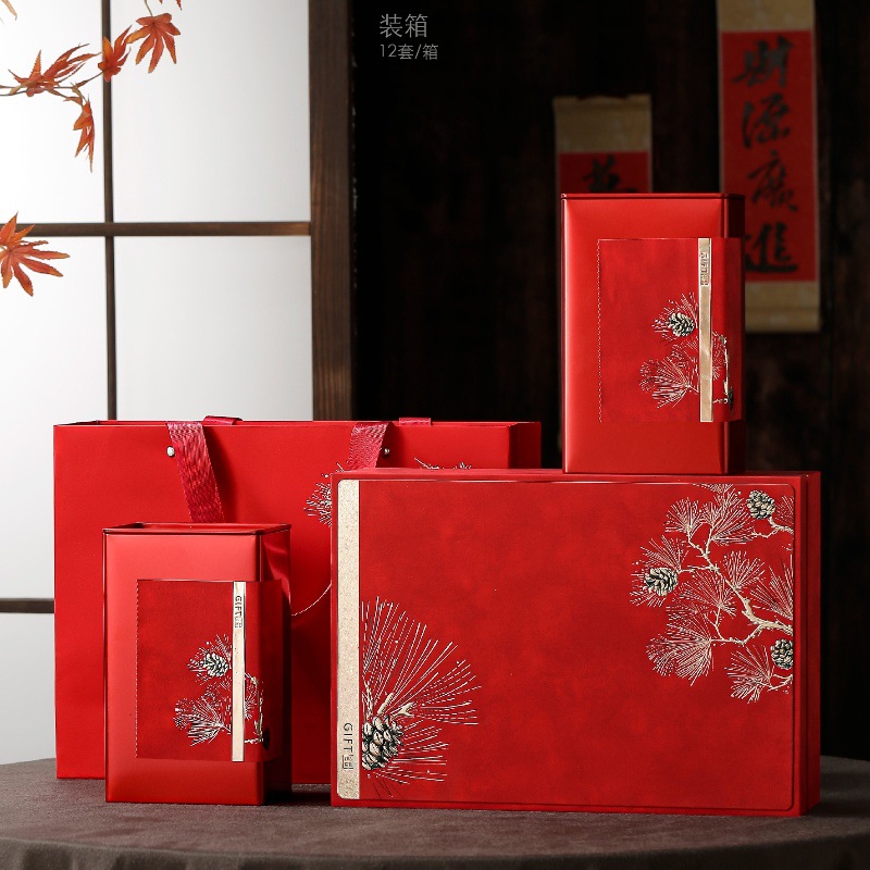 High-End Gift-Giving New Dahongpao Dancong Cinnamon Wuyi Rock Tea Universal Tea Gift Box Packaging Empty Box