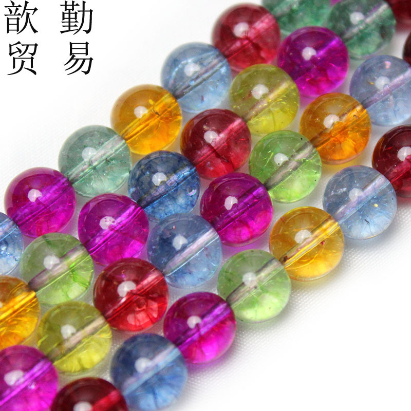 Synthetic yellow green pink popcorn crystal beads diy bracelet jewelry accessories burst beads loose beads semi-finished products wholesale