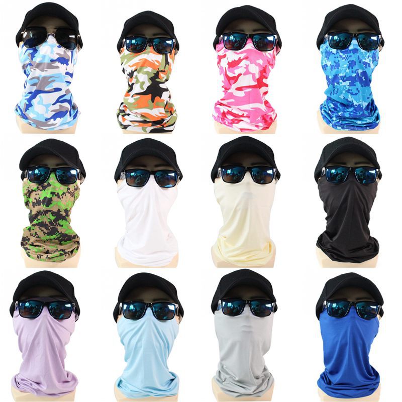 Magic bandana outdoor cycling sun protection UV protection cold feeling ice silk bandana monochrome camouflage in stock wholesale scarf