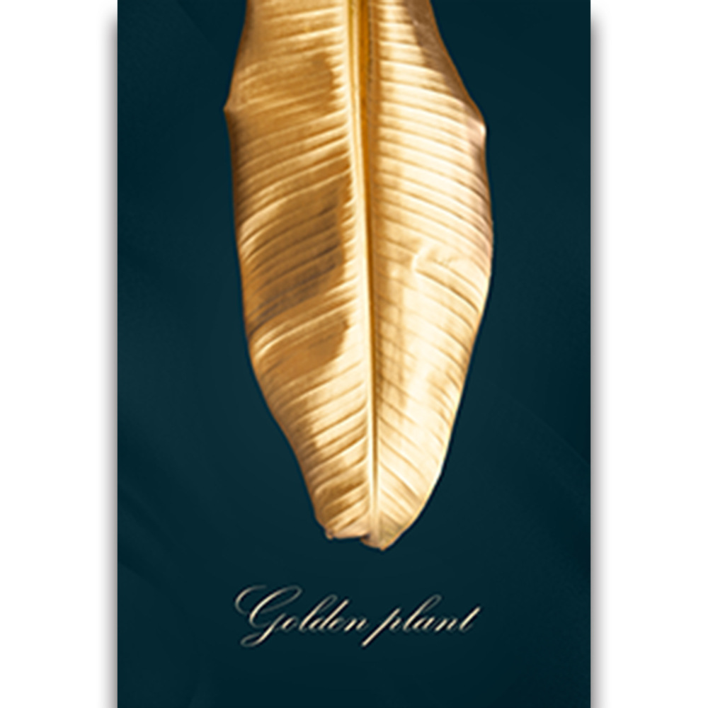 Picture of Source Factory Black Gold Leaves Living Room Hanging Painting Nordic Landscape Canvas Core Wholesale Abstract Restaurant Decorative Painting