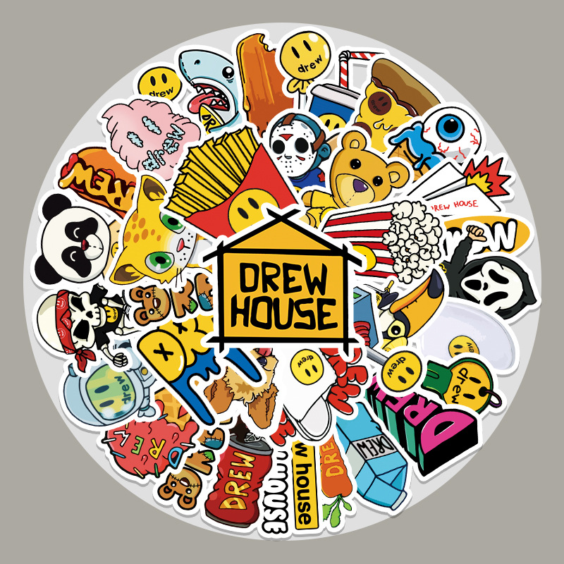 54 Cartoon Trendy Brand DREW Graffiti Stickers Luggage Laptop Motorcycle Refrigerator Decorative Stickers