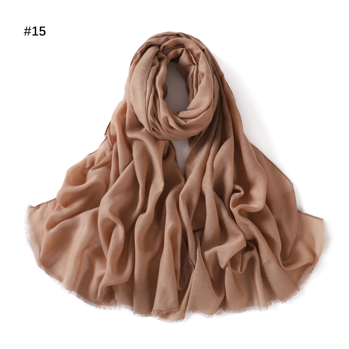 Picture of New fashion cotton and linen soft autumn and winter combed cotton monochrome short beard flat long scarf scarf scarf scarf scarf shawl in stock