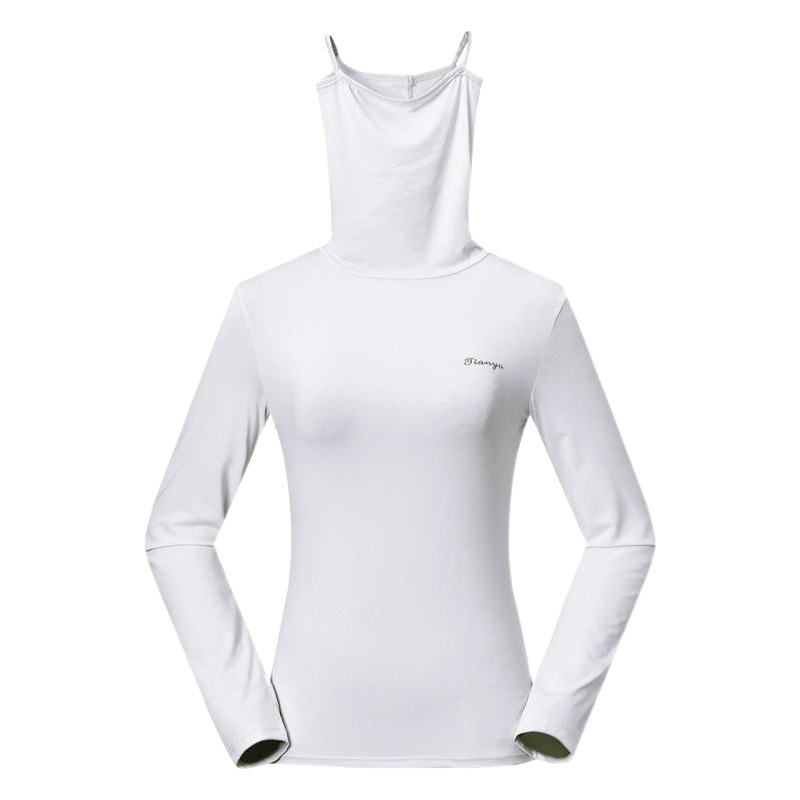 Golf clothing spring and summer sun protection clothing Women's Ice Silk base shirt high collar pullover mask long sleeve ball clothes