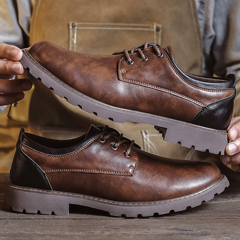 Cross-border Amazon New Martin Shoes Men's Workwear Shoes Summer British Style Retro Casual Leather Shoes Men's Casual Shoes