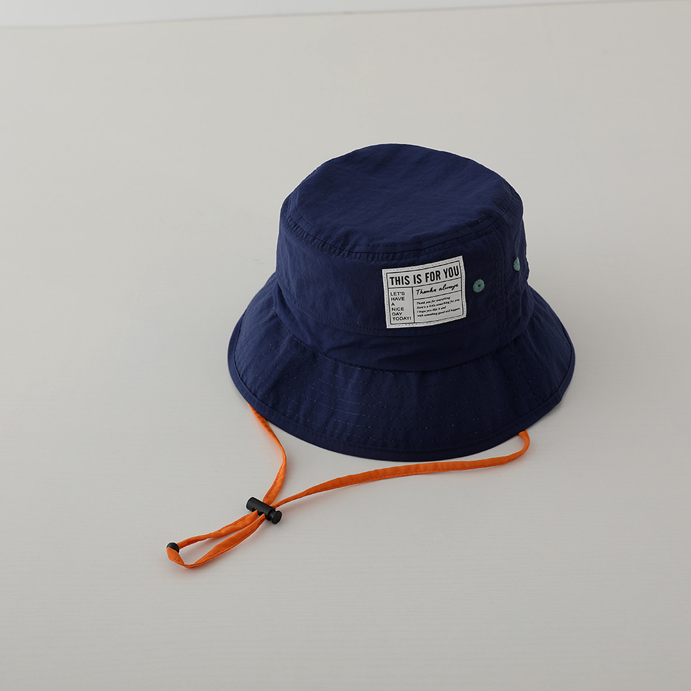 Picture of Letter Square label quick-drying sun hat children's outdoor sun hat UV protection fisherman hat middle and big Children beach hat