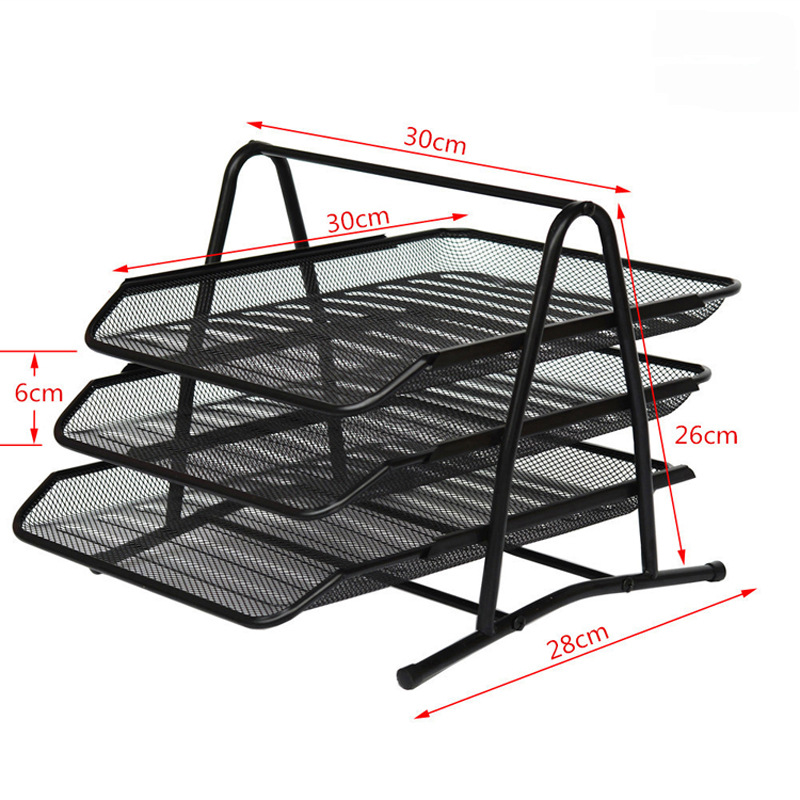 Picture of Factory three-layer four-layer metal file tray File column data sorting A4 file rack office desktop storage rack