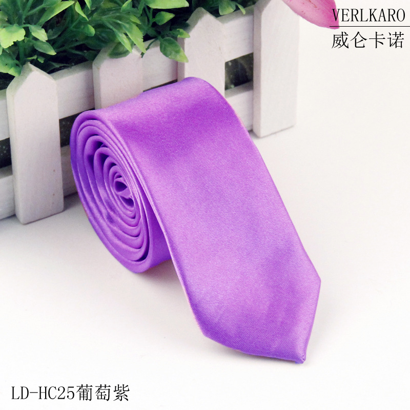 Picture of Leisure students 5cm solid color narrow version ins polyester silk business men's multi-color optional tie manufacturers in stock wholesale